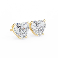 Heart-Shaped Brilliant Cut Diamond Stud Earrings