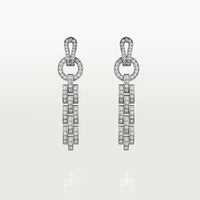 Geometric Link Diamond Drop Earrings
