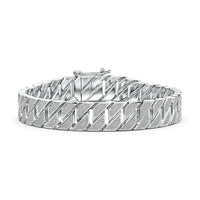 Pave Diamond Men's Octagon-Shaped Link Chain Bracelet