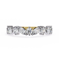 Elegant Marquise & Round Diamond Gold Eternity Ring