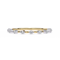 Elegant Diamond Station Gold Band Ring