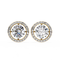 Aurelia Round Brilliant-Cut Diamond Halo Stud Earrings ✨