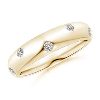 Gypsy Set Diamond High Domed Wedding Ring For Women