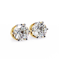 Classic Round Brilliant Diamond Solitaire Stud Earrings