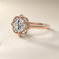 Celestial Bloom Princess Diamond Engagement Ring