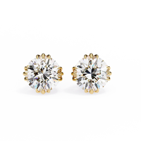 Celeste Round Brilliant Diamond Stud Earrings
