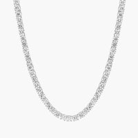 Straight Lab-Grown Diamond Tennis Necklace In Yellow & White Gold