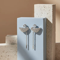 Eternal Swan Love Diamond Earrings Made With Pure 925 Silver