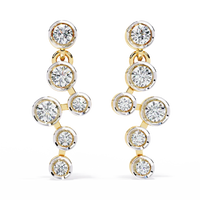 Gold Multi-Stone Diamond Drop Earrings | Luxury Statement Earrings