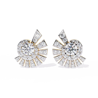 Radiant Sunburst Diamond Stud Earrings