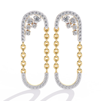 Celestial Chain Diamond Hoop Earrings