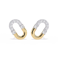 U-Shaped Diamond Horseshoe Stud Earrings