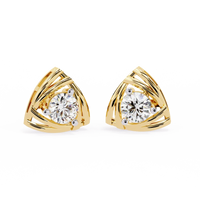 Trio Loop Diamond Triangle Stud Earrings