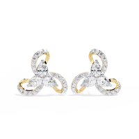 Interlocking Trio Diamond Stud Earrings