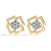 Geometric Diamond Cluster Stud Earrings