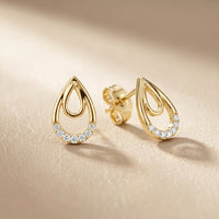 Petal Round Diamond Drop Earrings