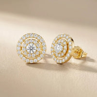 Luna Double-Halo Round Diamond Earrings