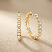 Iris Milgrain Round Diamond Hoop Earrings