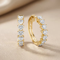 Endless Devotion Heart Diamond Huggie Hoop Earrings