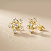 Celestia Pinwheel Round Diamond Earrings