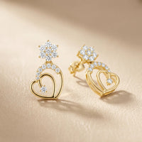 Petal Cluster Round Diamond Drop Earrings