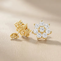 Luminous Blossom Round Diamond Earrings