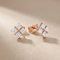 Bloom Cluster Princess Diamond Earrings