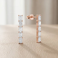 Iris Five-Stone Emerald Diamond Earrings