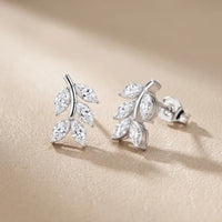 Woodland Sprig Marquise Diamond Earrings