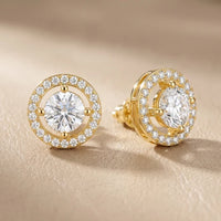 Halo Round Diamond Earrings