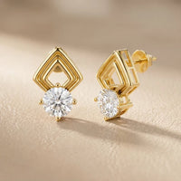 Crest Round Diamond Earrings
