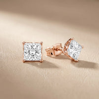 Prism Solitaire Princess Diamond Earrings