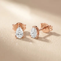 Grace Three-Prong Pear Diamond Earrings