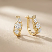 The Triple Flora Round Diamond Hoop Earrings