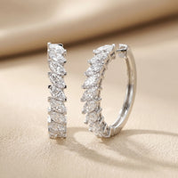 Marquise Diamond Hoop Earrings