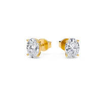 Oval-Cut Diamond Stud Earrings