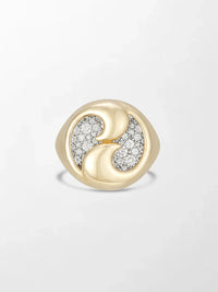 Elysia Twin-Curve Diamond Statement Ring