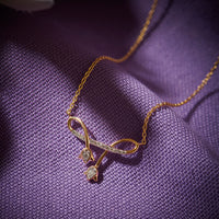 Twin Tulip Diamond Necklace