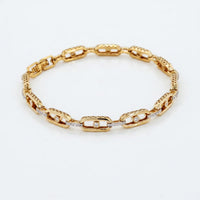Paperclip Link Diamond Bracelet for Women | Bezel & Pavé Diamond Chain Bracelet 925 Sterling Silver