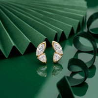 Marquise & Pear Cut Diamond Stud Earrings for Women 925 Sterling Silver