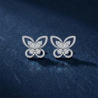 Butterfly Pavé Stud Earrings in 925 Sterling Silver