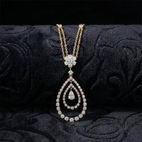 925 Sterling Silver Statement Teardrop Necklace | Gold Plated Women's Pendant