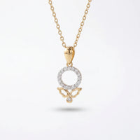 Elegant Diamond Venus Symbol Pendant Necklace in 925 Sterling Silver