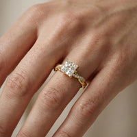 Twisted Side Stone Princess Diamond Engagement & Wedding Ring
