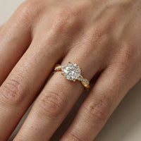 Twisted Side Stone Round Diamond Engagement Wedding Ring