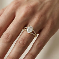 Eternal Embrace Solitaire Cushion Diamond Engagement & Wedding Ring