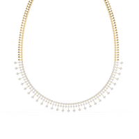 Celestial Cascade Round Diamond Fringe Necklace