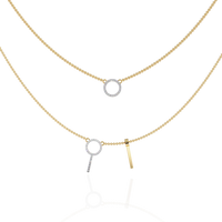 Celestial Double Circle Diamond Layered Necklace