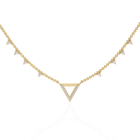 Celestial V-Point Diamond Triangle Necklace