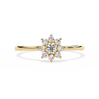 Floral Diamond Cluster Gold Ring – Elegant Flower Halo Engagement Ring